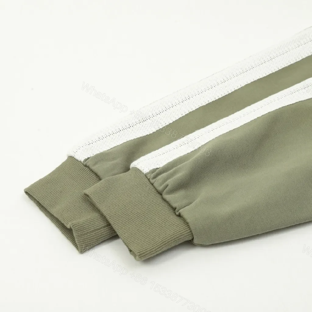 View 8 of Olive Track Hoodie: Olive, Knit, Modern, Textured Stripes, Hoodie
