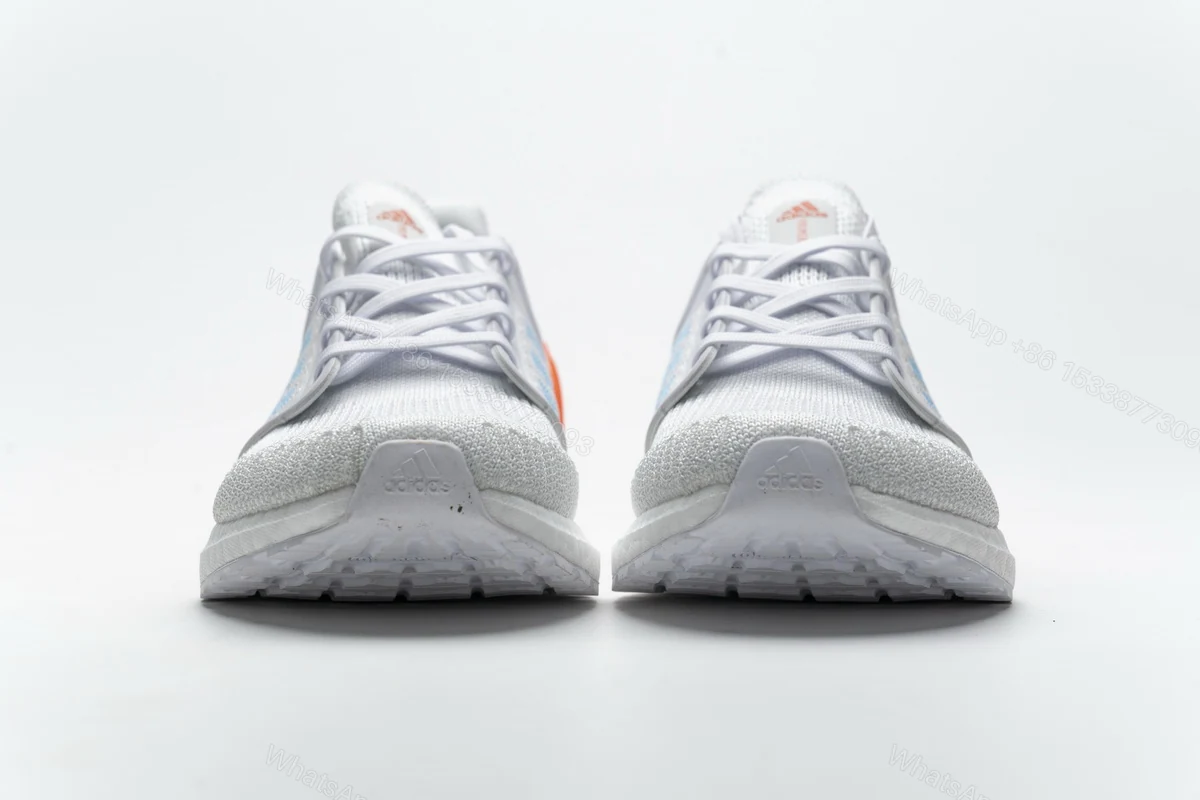View 3 of Adidas Ultra Boost 20 White Sharp Blue True Orange EG0768