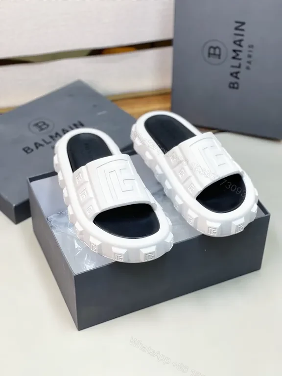 View 3 of White Balmain-Inspired Slide: All-Day Comfort Slip-On