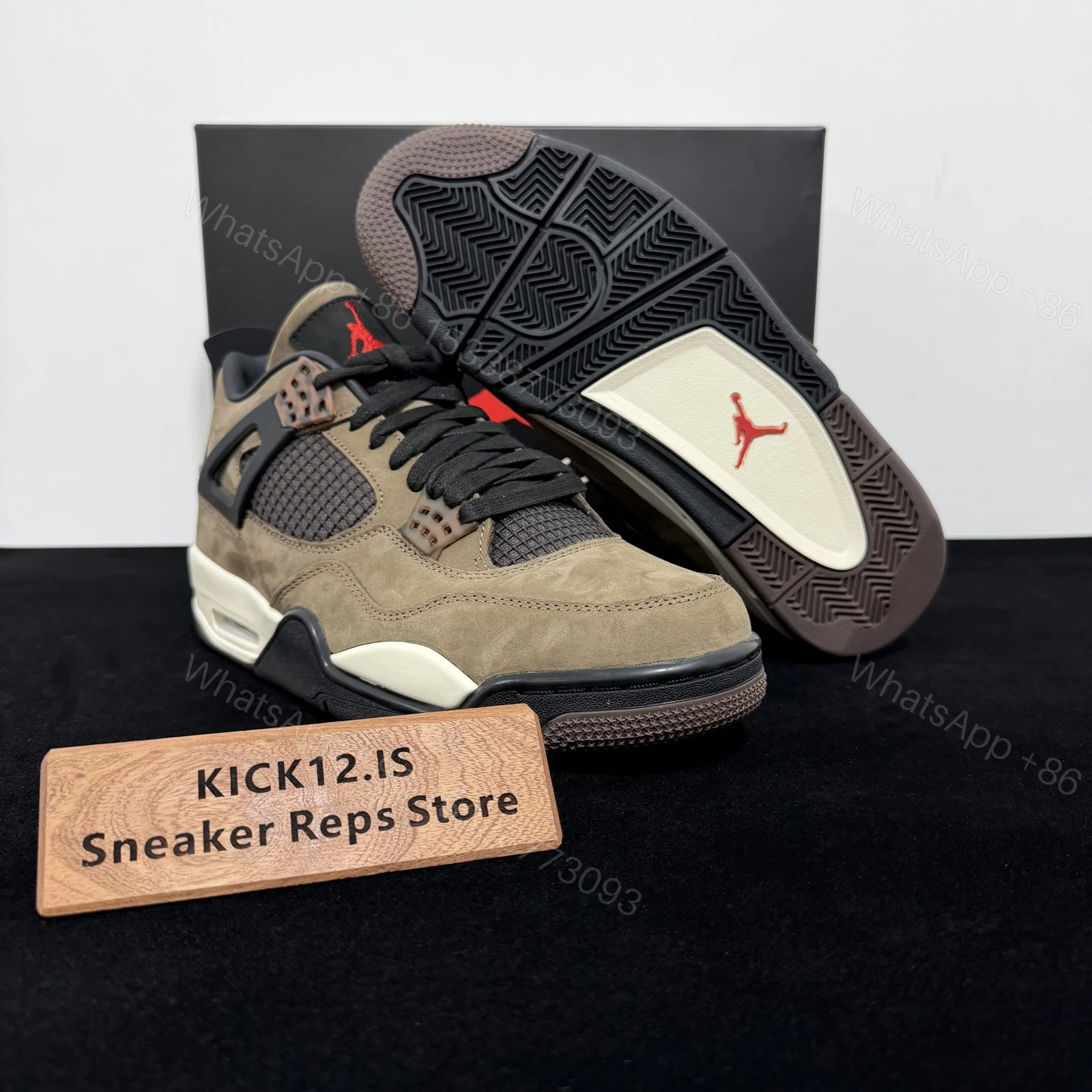 View 3 of Air Jordan 4 Retro Travis Scott Mocha Reps