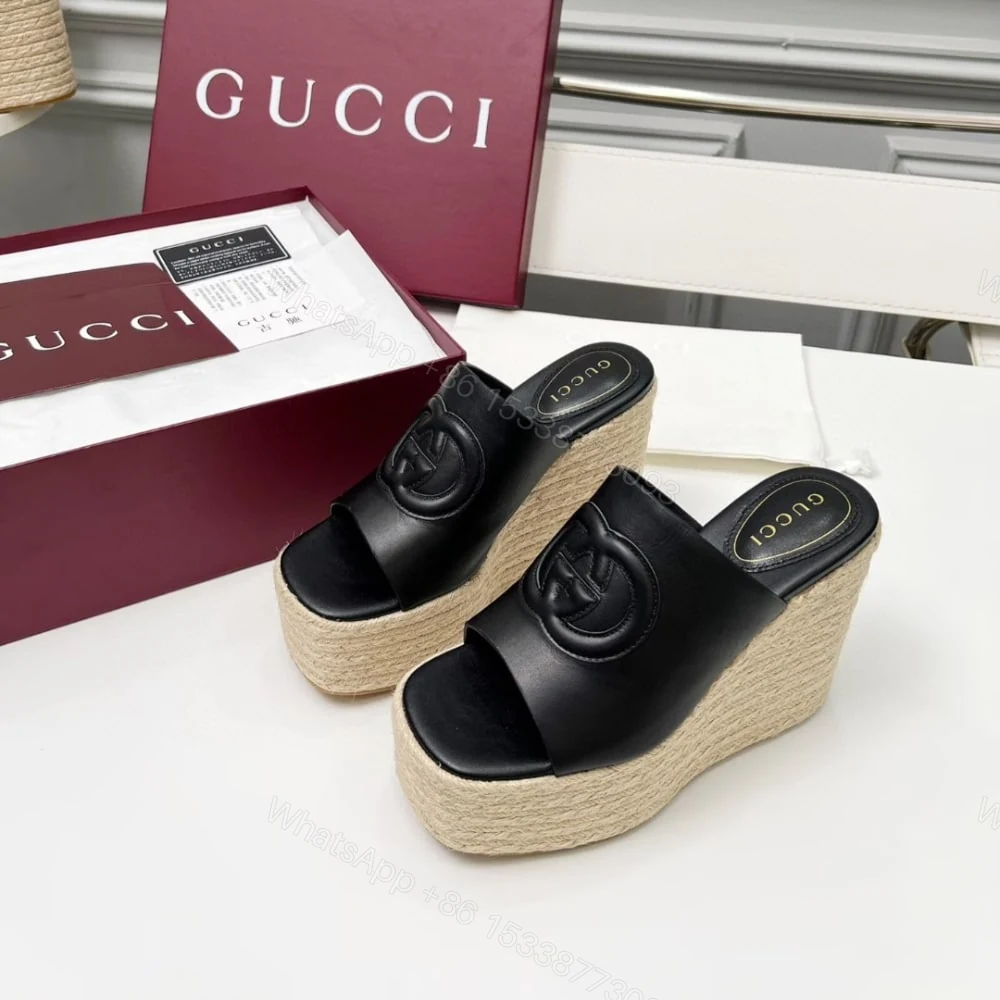 View 3 of GUCCI WOMEN’S INTERLOCKING G SANDAL BLACK