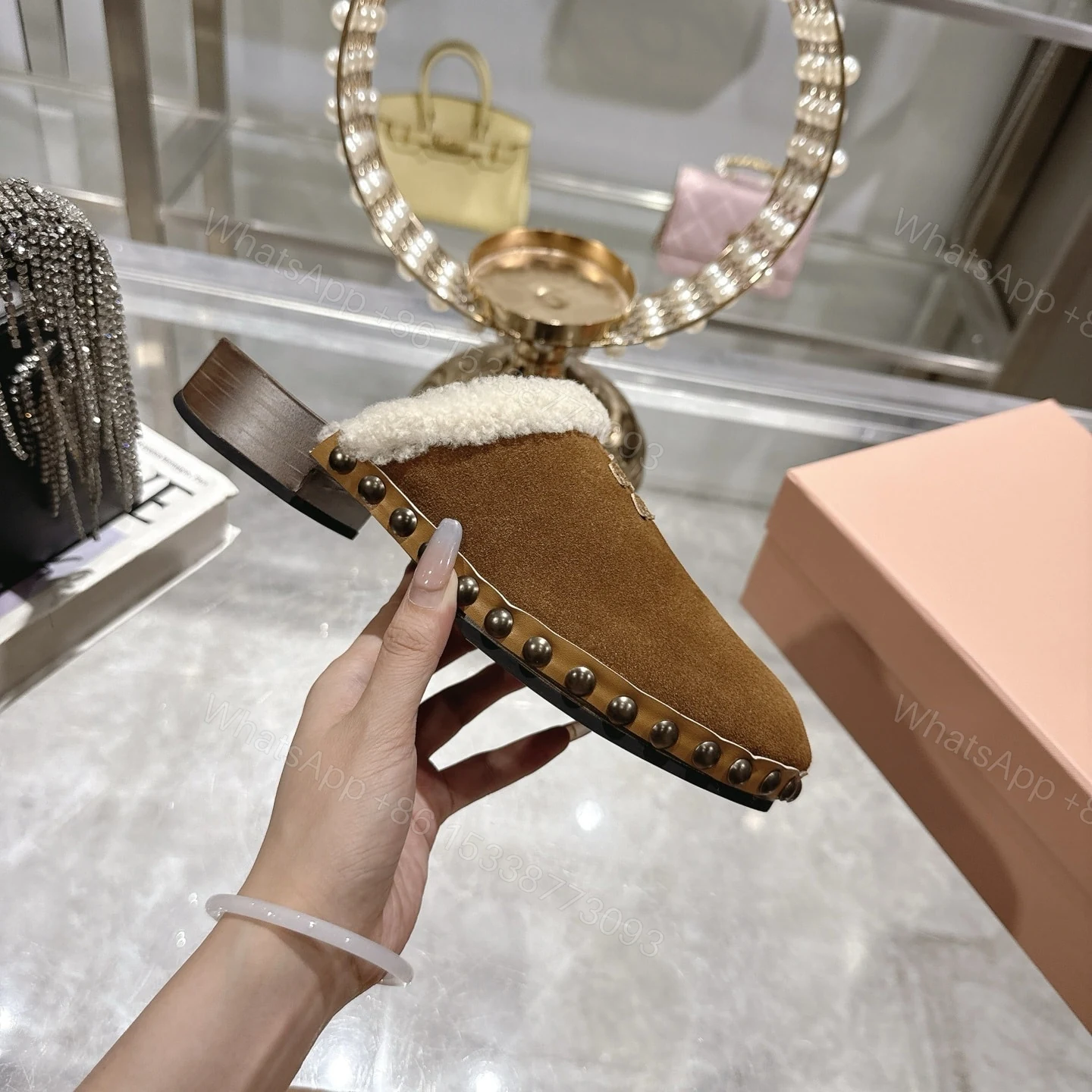 View 6 of MIUMIU SUEDE CLOGS COCOA BROWN 5Z504E Z0G F0324 F ZF30