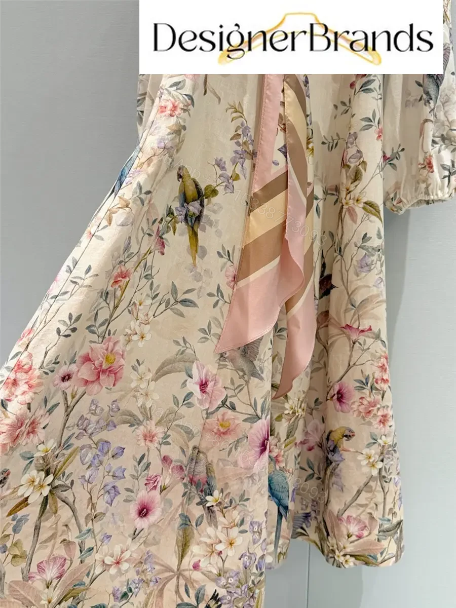View 5 of Zimmermann Rebellion Button-Front Floral-Print Linen Midi Dress