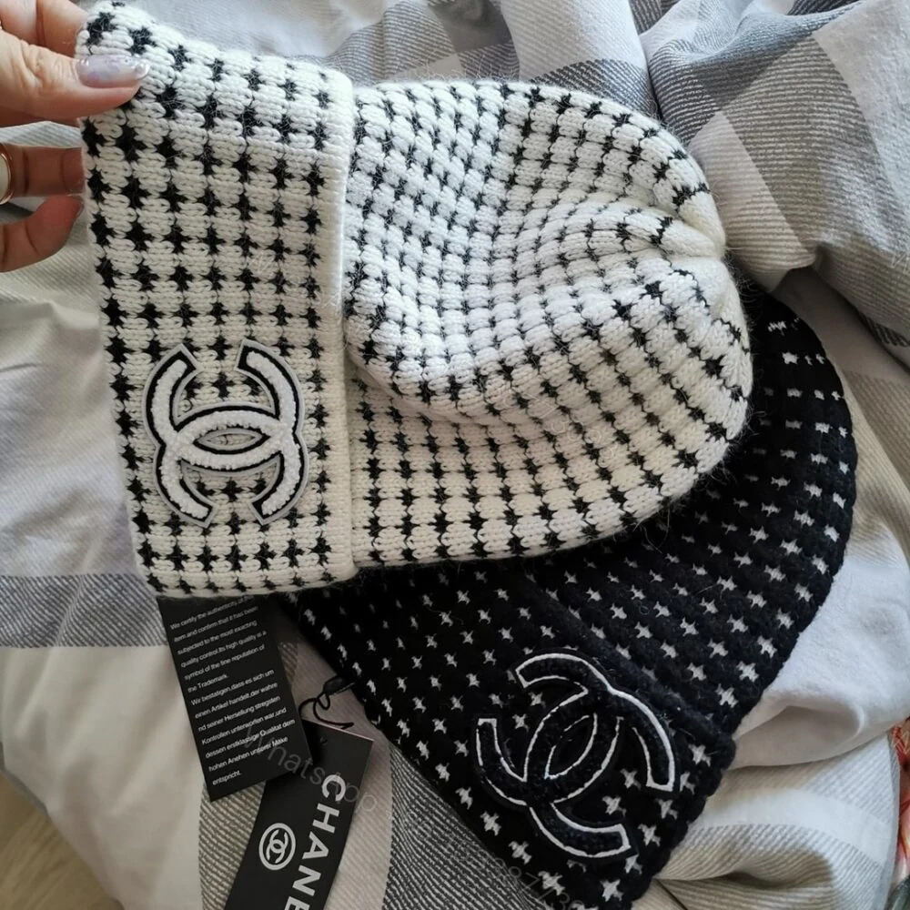 View 3 of Chanel CC Wool Beanie White