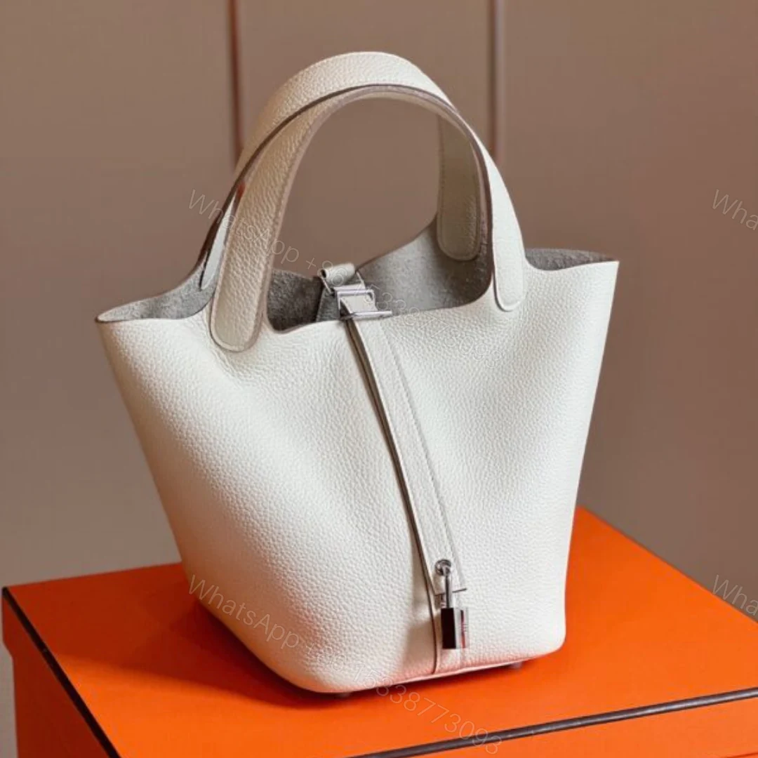 Hermes Picotin 18 White Togo Leather Sliver Hardware — view 1