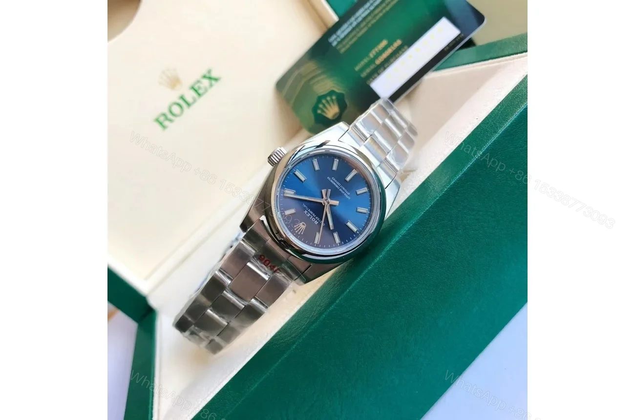 View 7 of Replica Rolex Oyster Perpetual SS/SS Blue/Stk 31/41 mm