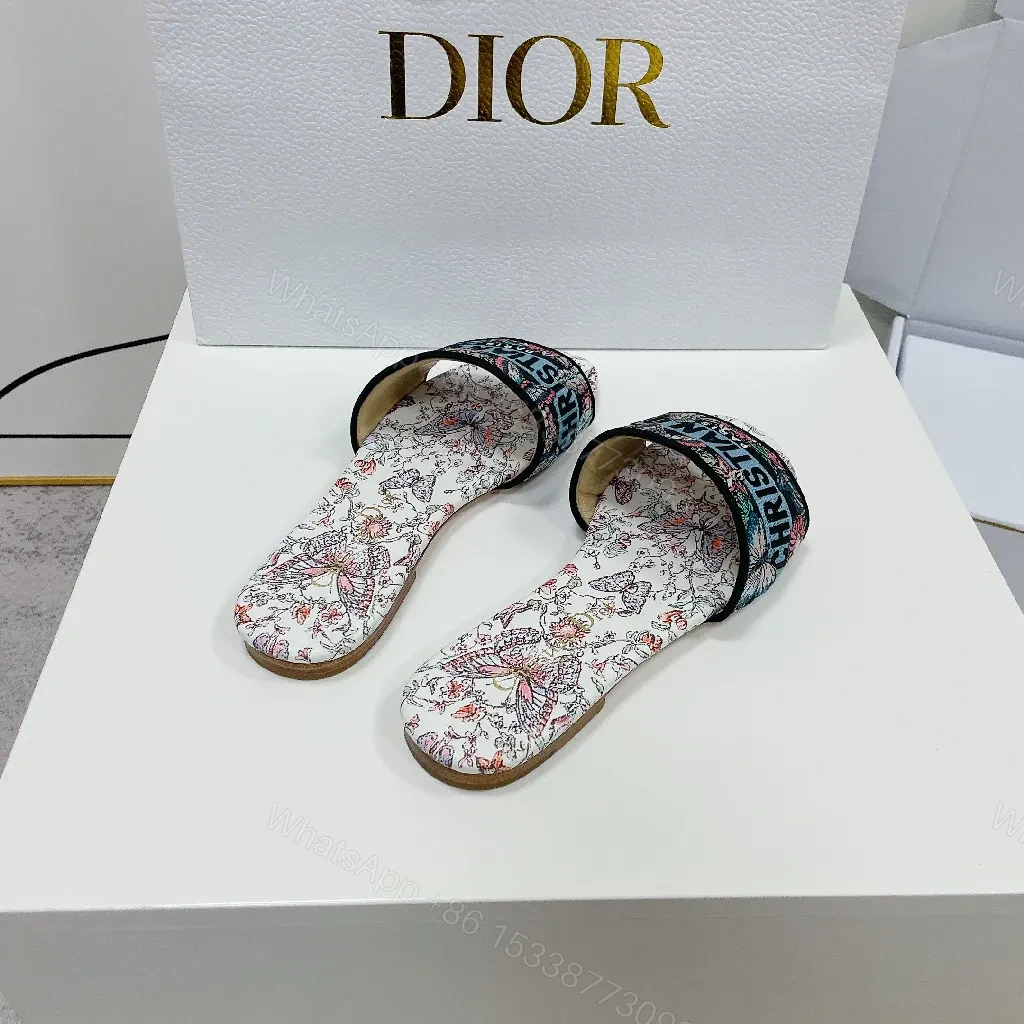 View 4 of Bold Floral Slip-Ons with Signature Webbing Slides