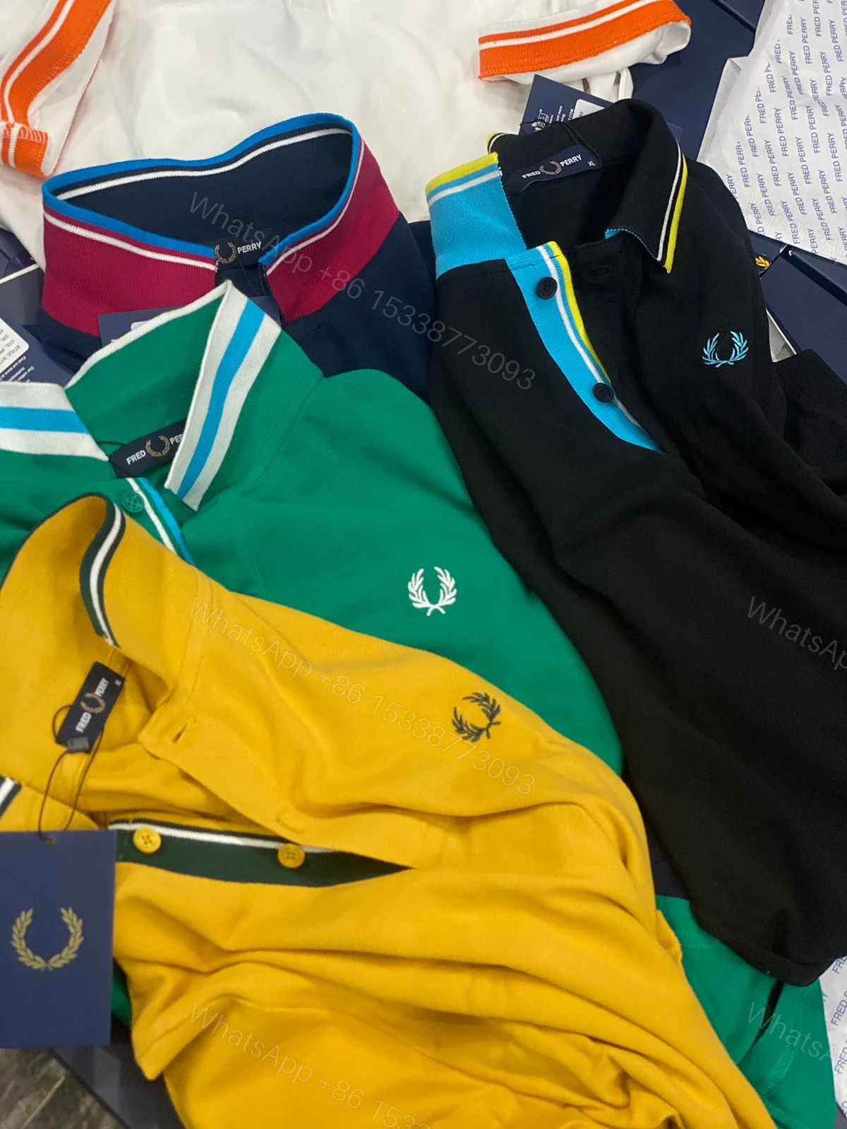 View 17 of FIRST COPY FRED SHIPMENT JACQUARD TIPPED POLOS T-SHIRT