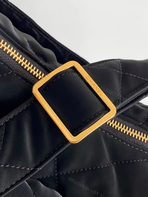 View 4 of Chic Quilted Satchel with Gold Logoâ€”Everyday Luxury Bag