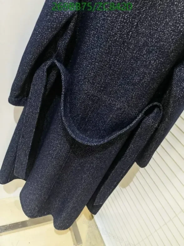 View 6 of Chanel Women’s Long Wool Coat ZC8420 in Night Blue