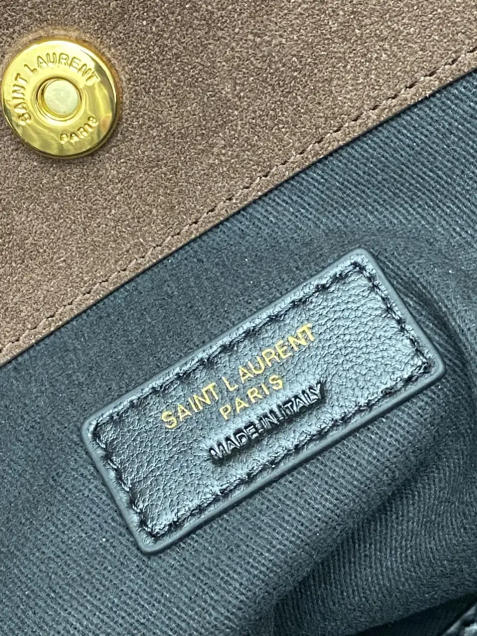 View 9 of Brown Suede Gold Chain Shoulder Bag – Premium Everyday Carry