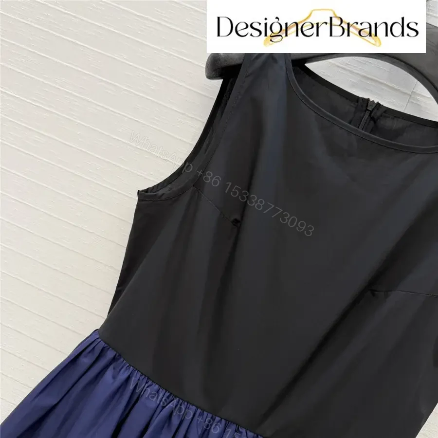 View 3 of LOEWE Black and Blue Bi-Color Cotton Dress