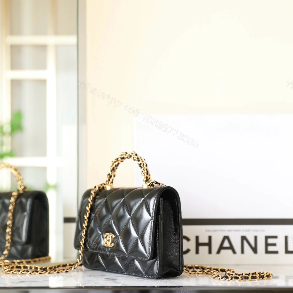 View 4 of 高仿Chanel*24B系列AS4166小羊皮郵差包黑色免檢版