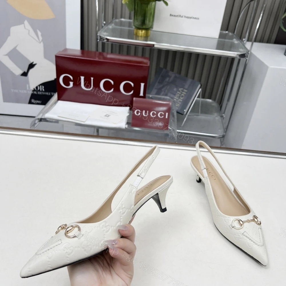 View 5 of GUCCI WOMEN HORSEBIT SLINGBACK PUMP WHITE