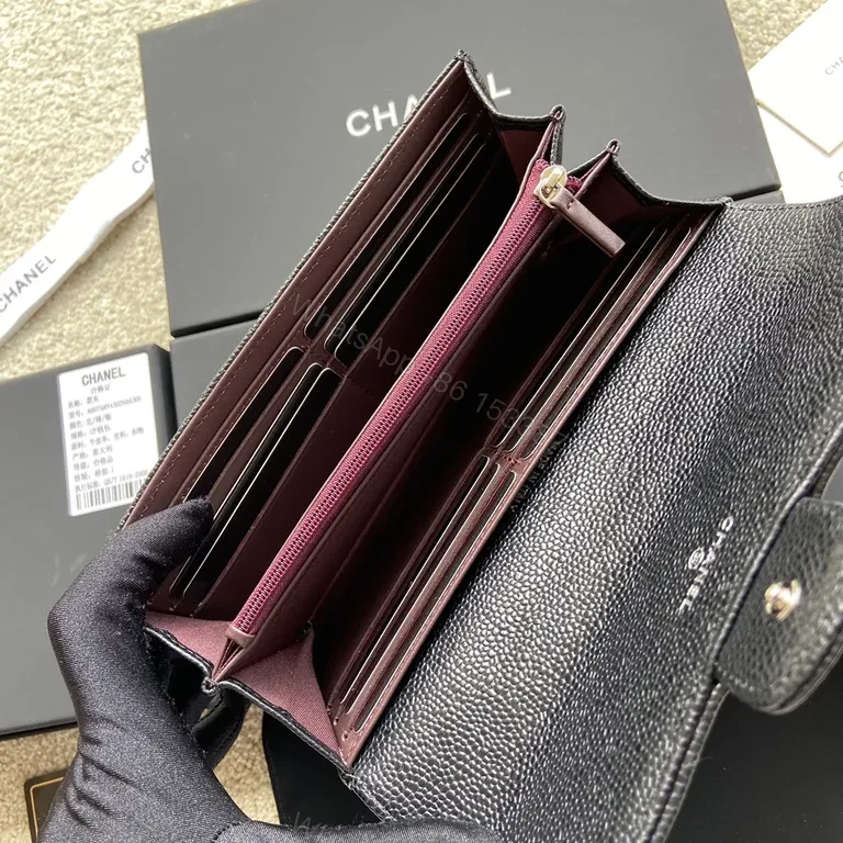 View 3 of Chic Quilted Wallet â€“ Black Leather, Chanel-Style Luxury