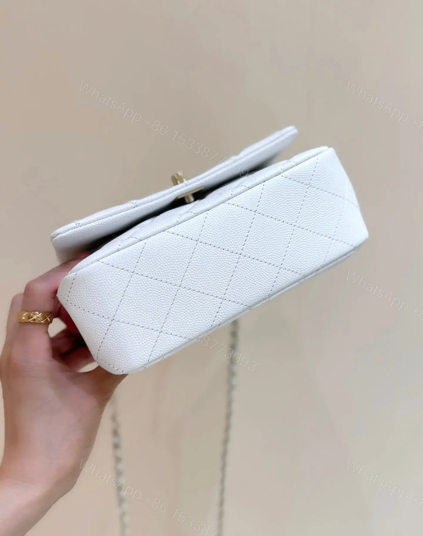 View 6 of Chanel Nano Coco White Handle bag Gold Hardware