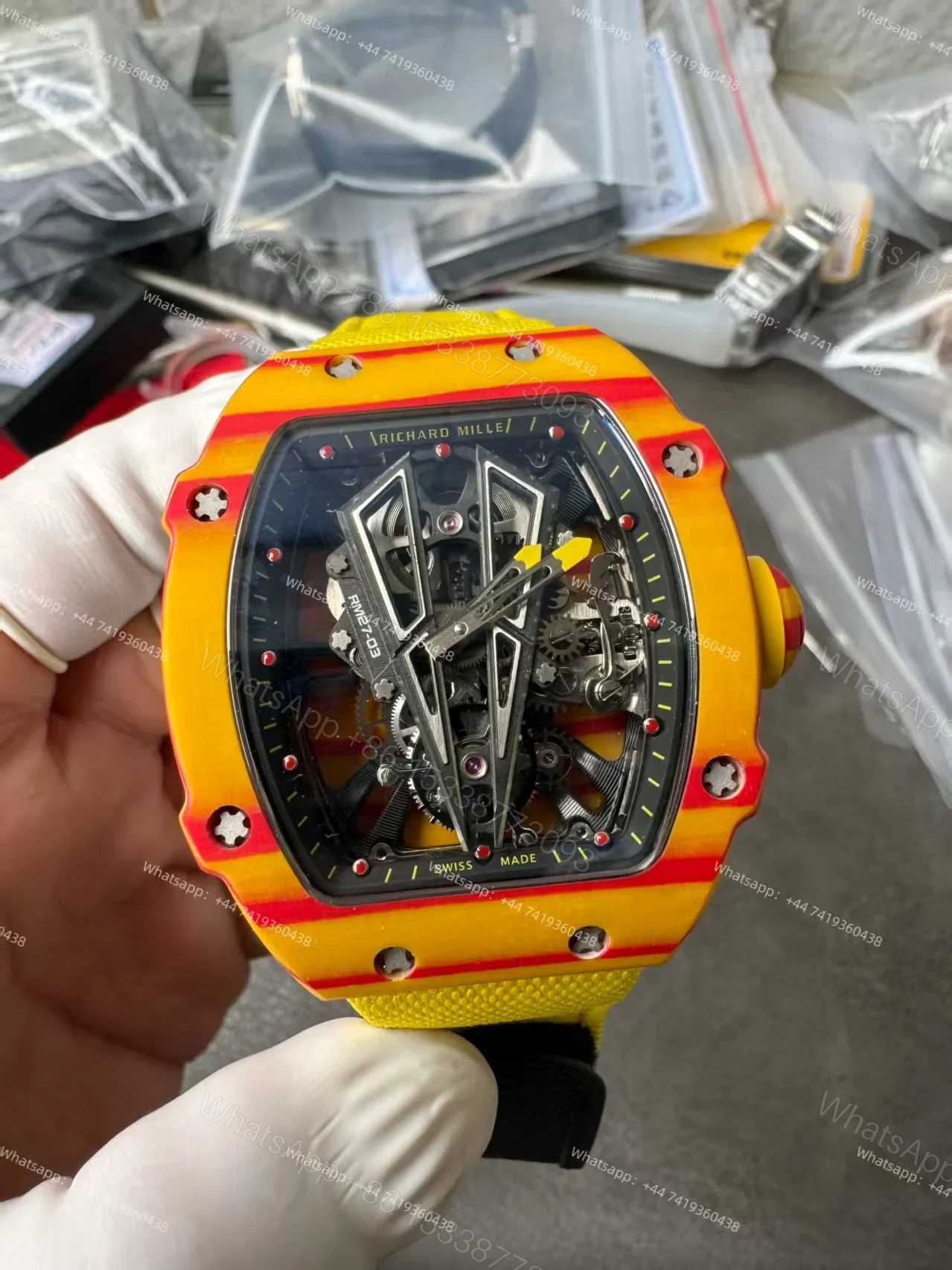 Super Clone Richard Mille RM 27-03 Rafael Nadal Limited Edition NTPT Carbon Fiber Tourbillon 1:1 Replica Watch — view 1
