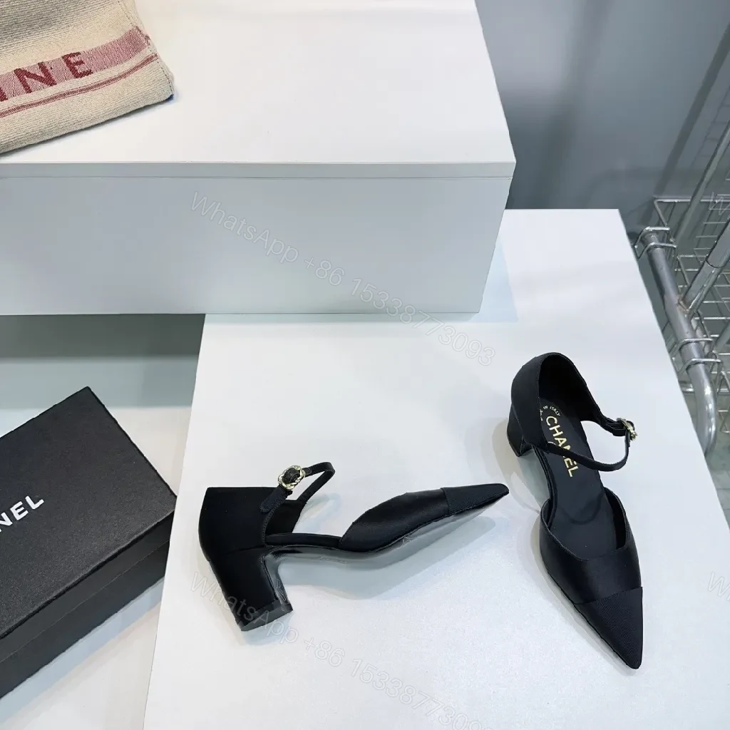 View 9 of Black Satin D’Orsay Heels – Sleek, Sculpted Elevation (60)