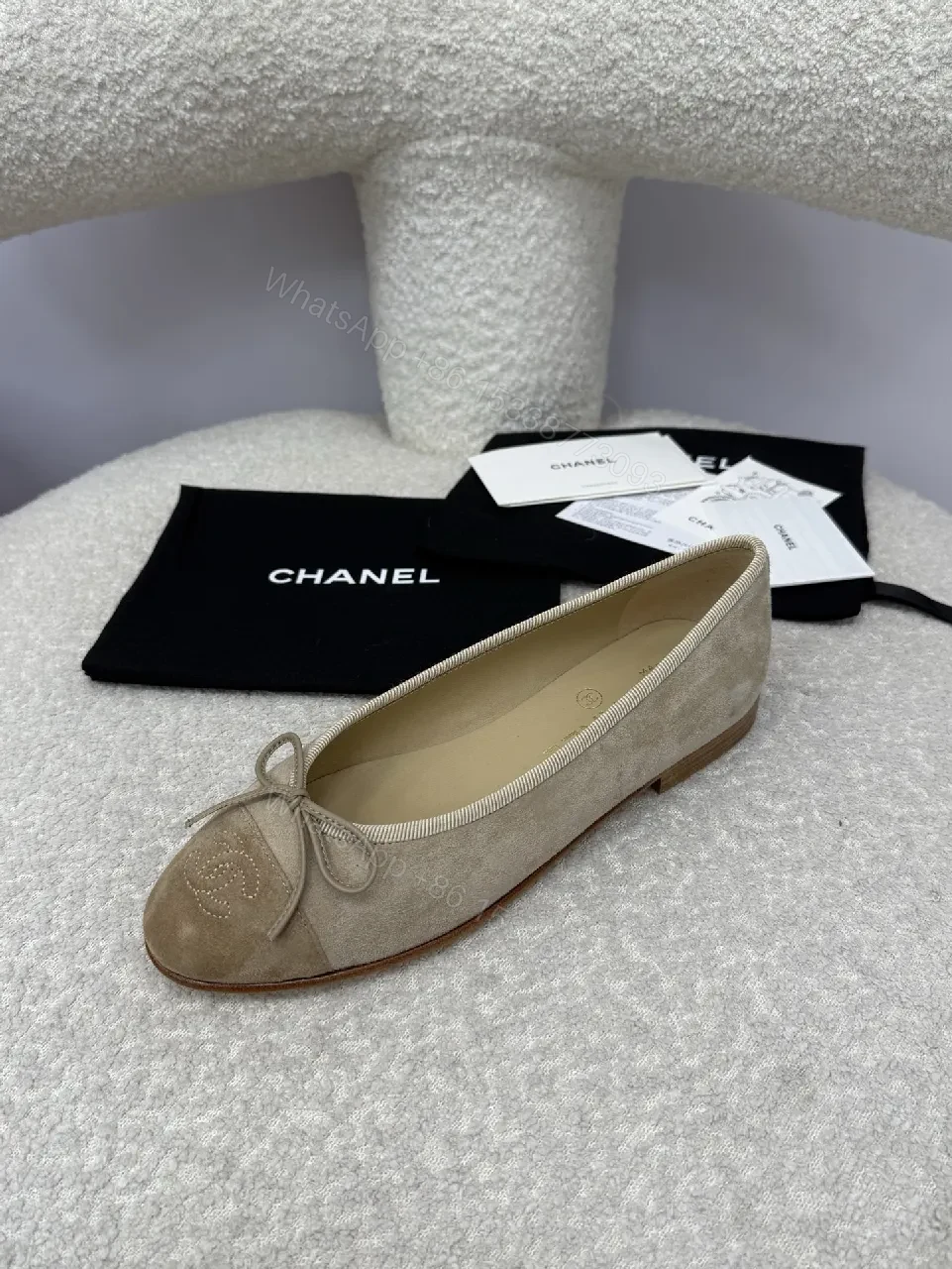View 4 of Two-Tone Suede Ballet Flats: Lightweight, Subtle Texture