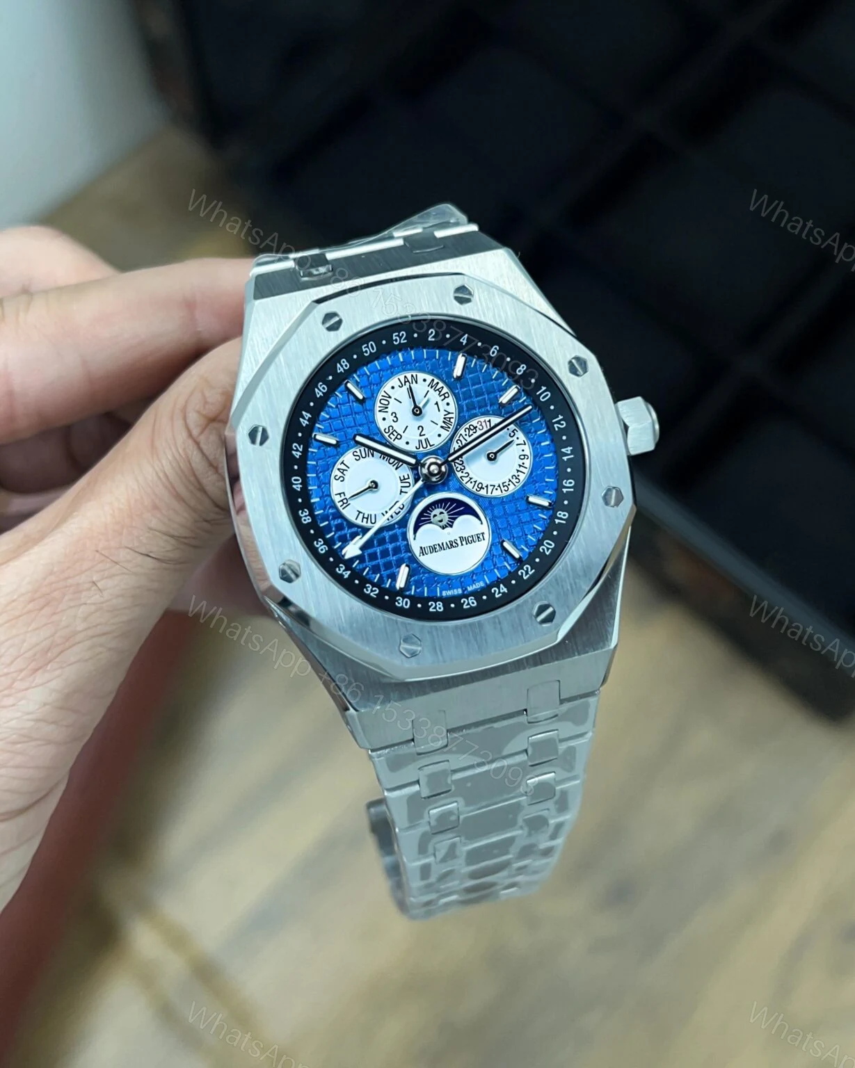 View 2 of Audemars Piguet Royal Oak Perpetual Calendar Blue Dial Automatic