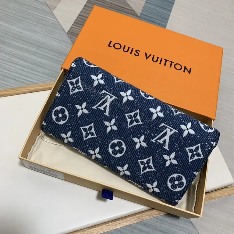 Denim Monogram Wallet: Navy Canvas, Modern Luxe, Zip-C wallet — view 1