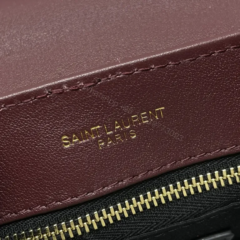 View 2 of Quilted Burgundy Crossbody with YSL Hardware â€” Luxe Compact Bag