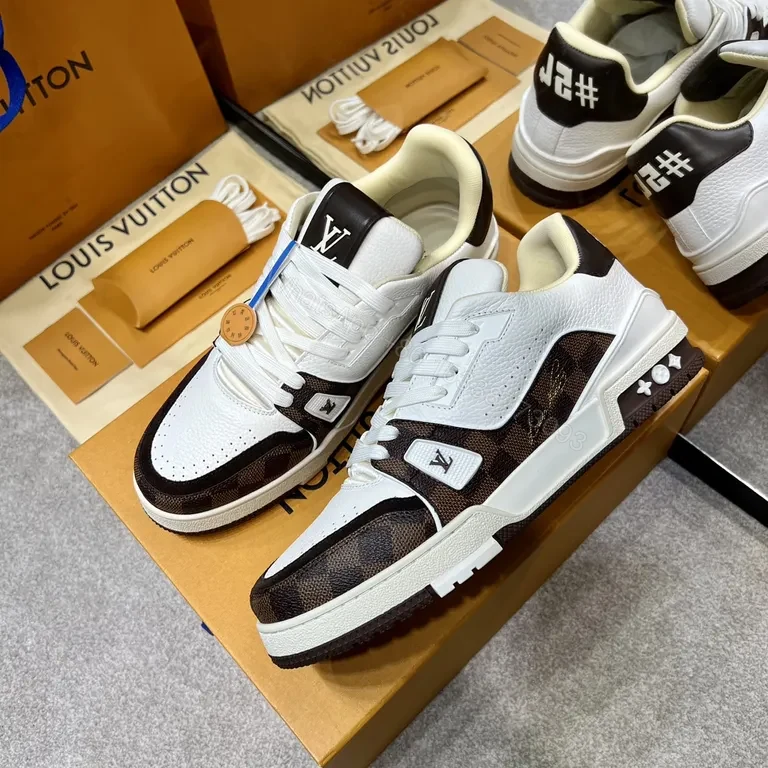 View 8 of Chic Luxury Sneakers: Bold Stitching & LV-Inspired Details