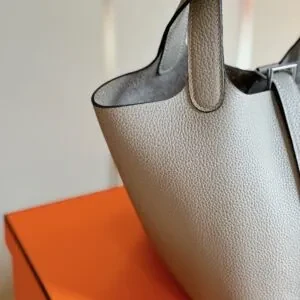View 9 of HN 18 Gray togo leather Sliver Hardware