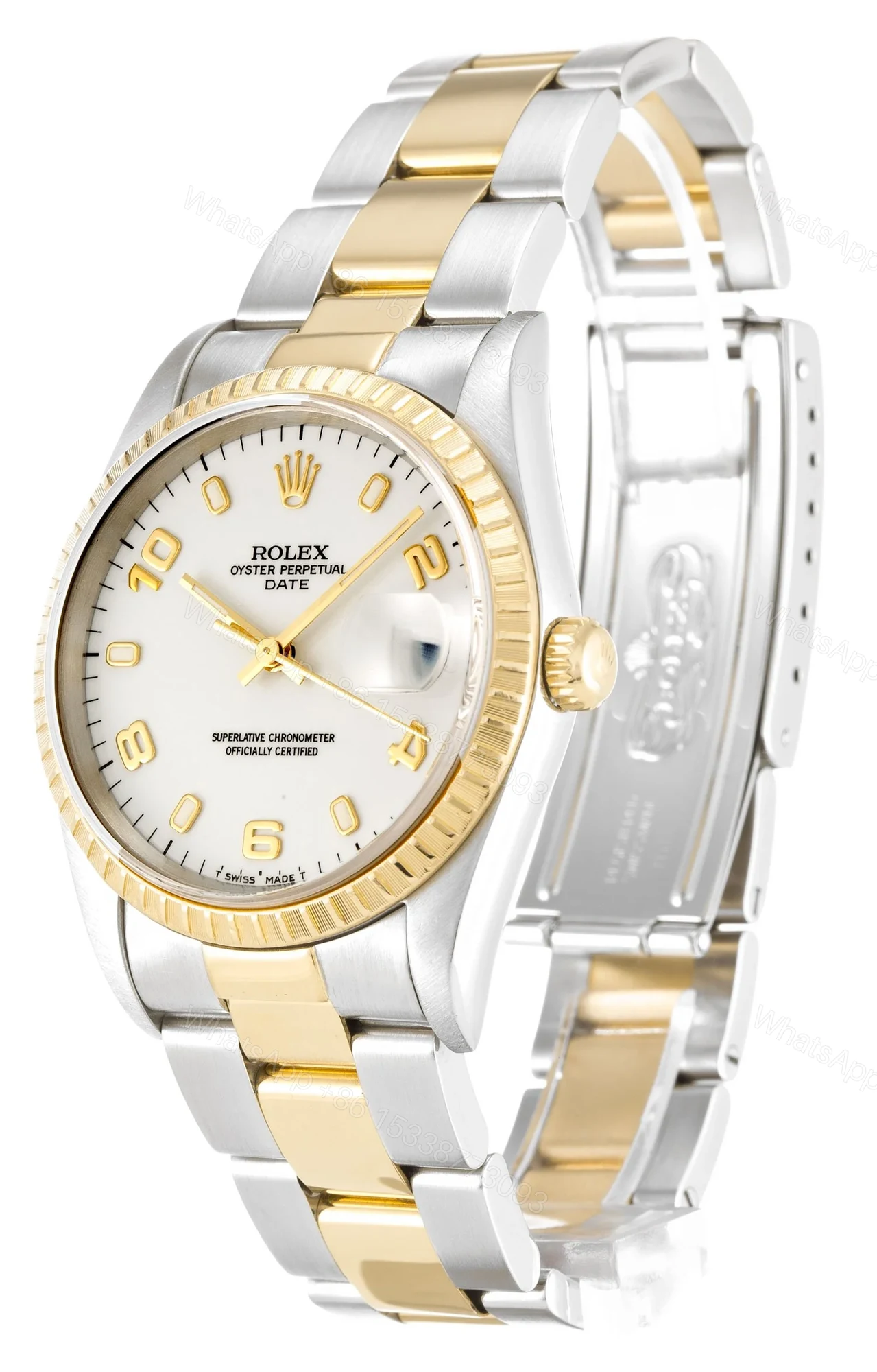 View 2 of Replica Rolex Oyster Perpetual Date White Dial 15223 34 mm