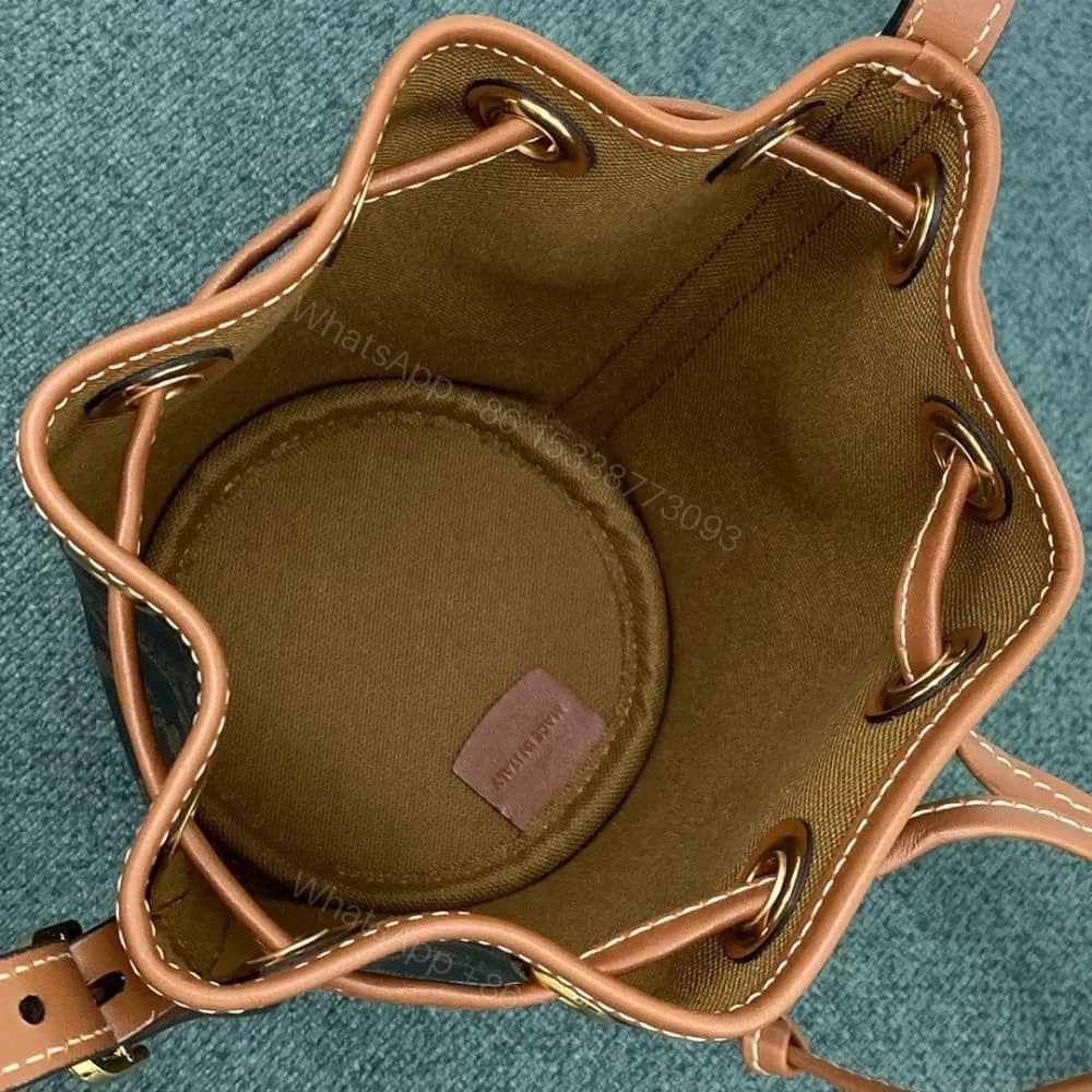 View 5 of CELINE SMALL DRAWSTRING BAG IN TRIOMPHE CANVAS TAN 17CM 191142BZJ 04LU