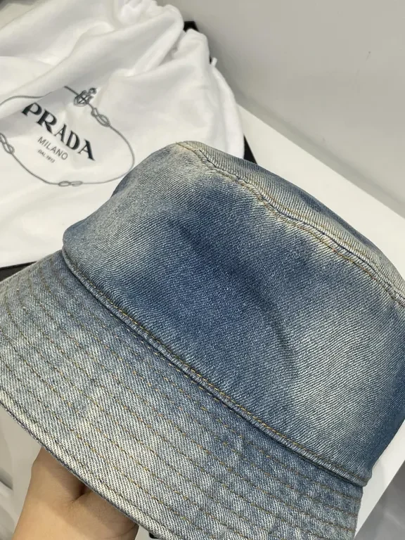 View 2 of Chic Prada Denim Bucket Hat â€” Luxury Everyday Wear