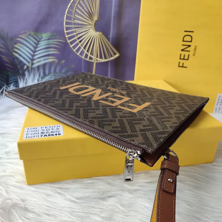 View 6 of Monogrammed Leather Carryall: Luxury Clutch with Fendi Signature