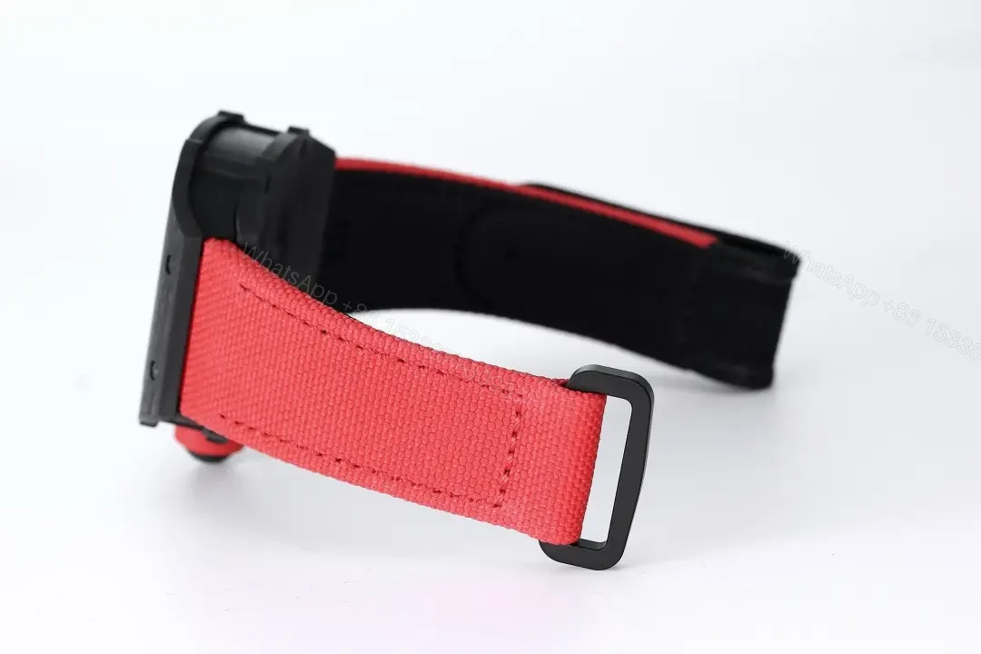 View 9 of Richard Mille RM27-03 Ultra-Light Tourbillon Watch – Black Carbon Fiber Case, Red Rubber Strap, Spanish Matador Design