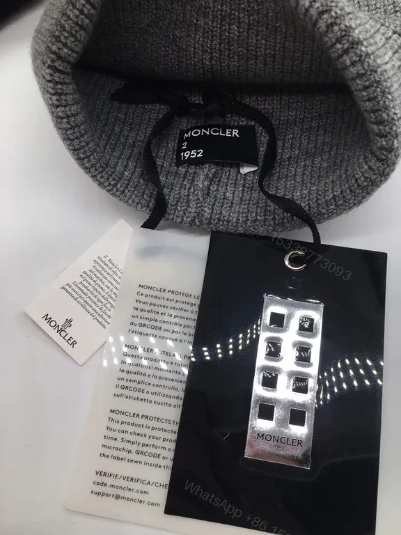 View 7 of Moncler Knit Beanie: Minimalist Texture, Warmth, Logo Patch