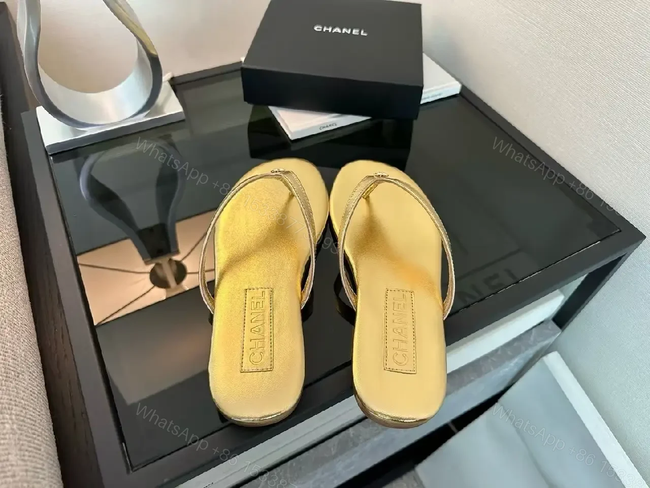View 6 of Gold-Tone Minimalist Sandals: Effortless All-Day Comfort