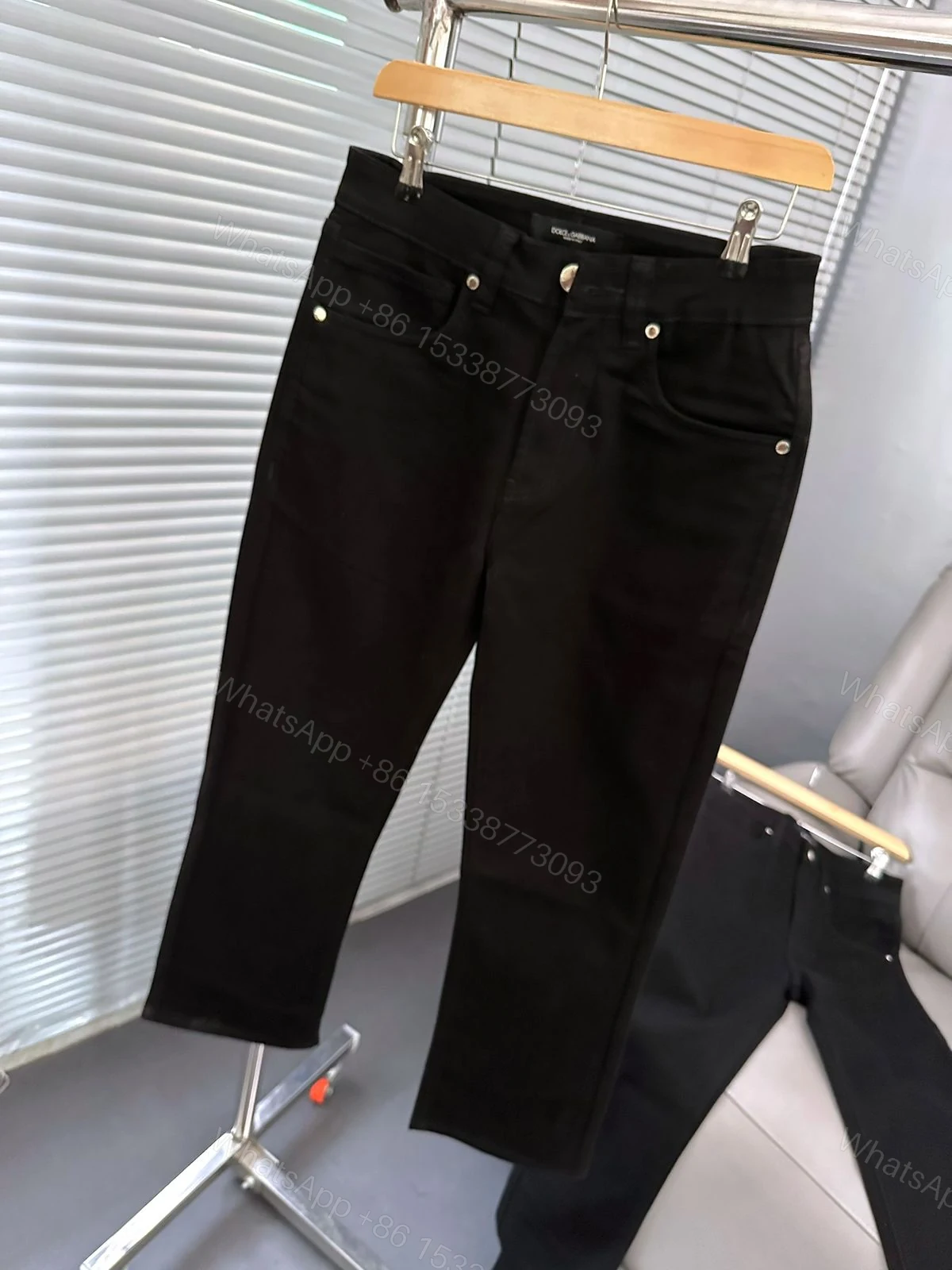 View 6 of Dolce Gabbana Current Store Exclusive Black Denim Straight Fit First Copy | AAA+ Replica