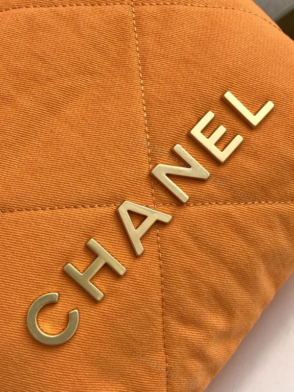 View 8 of Bright Orange Quilted Chain Bag with Chanel Hardware - Luxury Crossbody