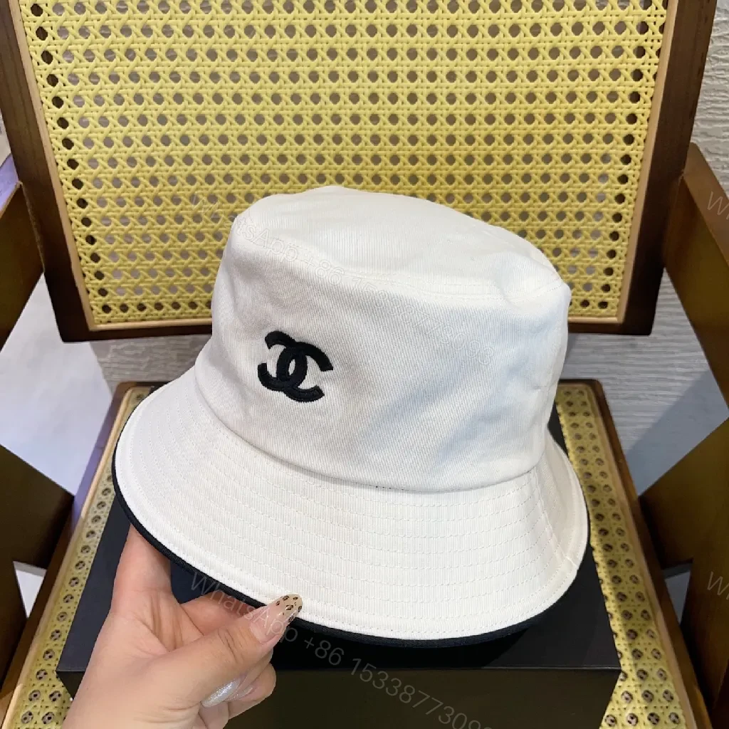 View 6 of White Cotton Bucket Hat - Luxe Minimalist, Subtle Logo
