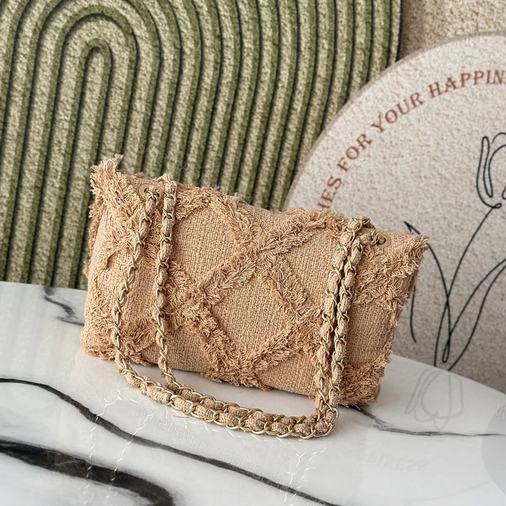 View 4 of Chanel Crochet Tweed Flap Bag(HIGH-END GRADE)