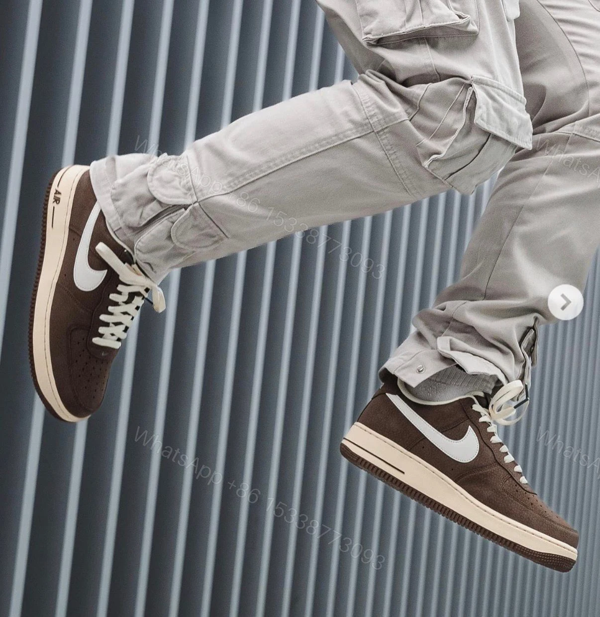 View 2 of Nike Air Force 1 Special Edition First Copy Shoes — Brown Beige | COD India