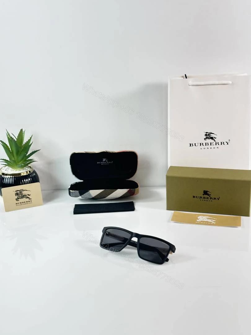 View 4 of First Copy Burberry Style Square Black Sunglasses For Men UV Protection Premium Luxury Trending