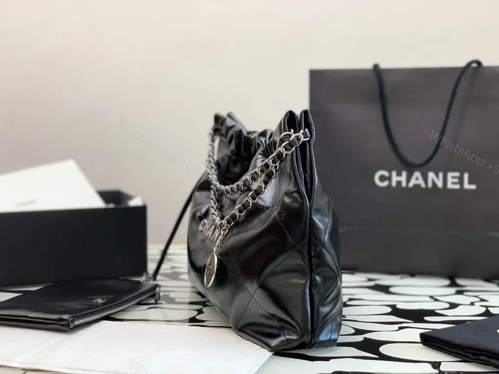 View 3 of Chanel-Inspired Quilted Black Leather Tote: Luxury That Moves