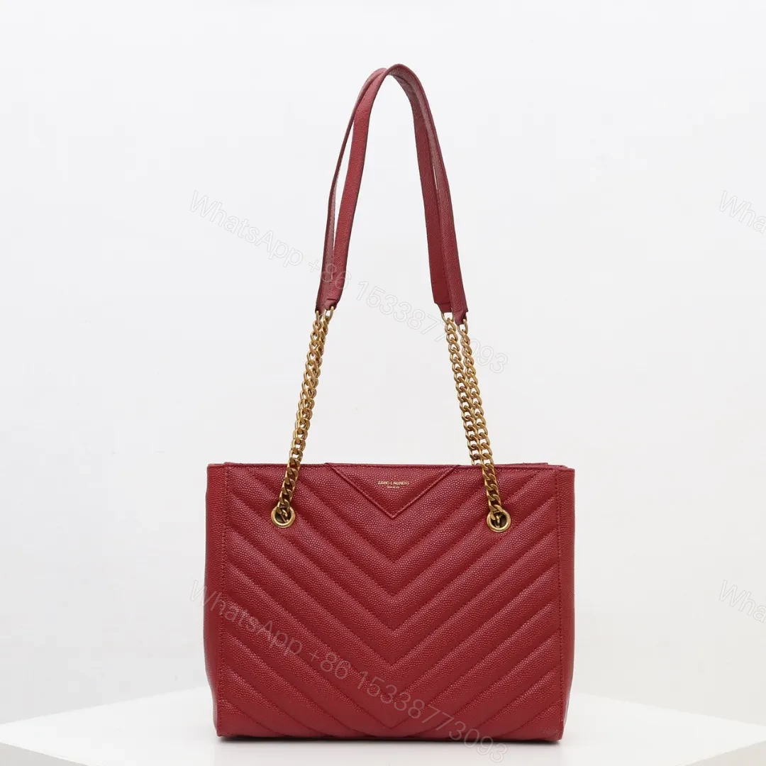 Saint Laurent Tribeca shoulder bag in burgundy leather — view 1