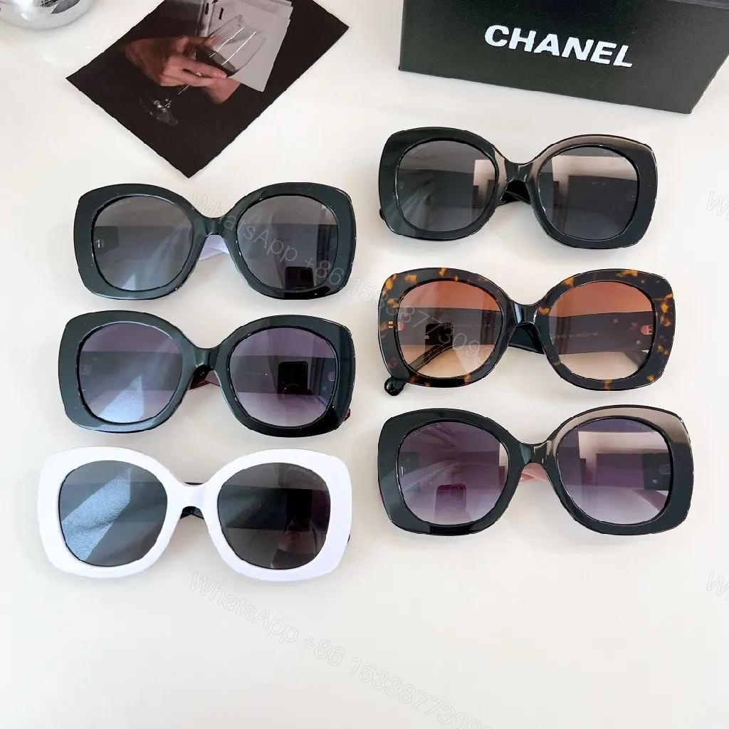 View 9 of Black Acetate Oversize Sunglasses – Gold Logo, UV 400