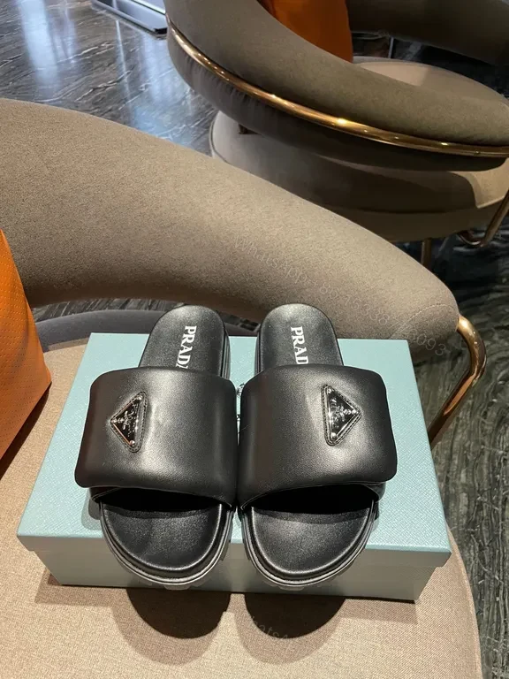 View 5 of Prada Black Leather Slide: Sleek, All-Day Comfort