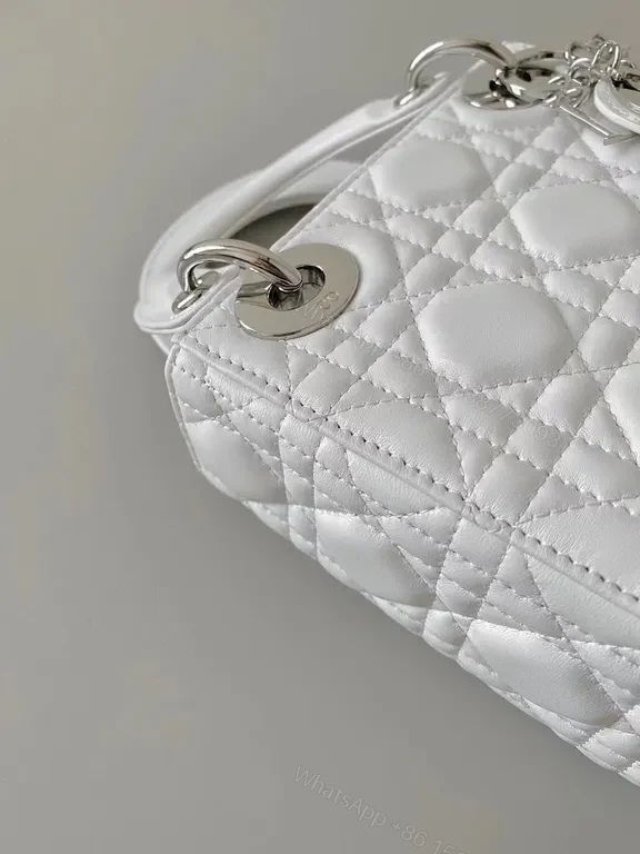 View 3 of White Quilted luxury Handbag with Dior Charms + Chain Strap