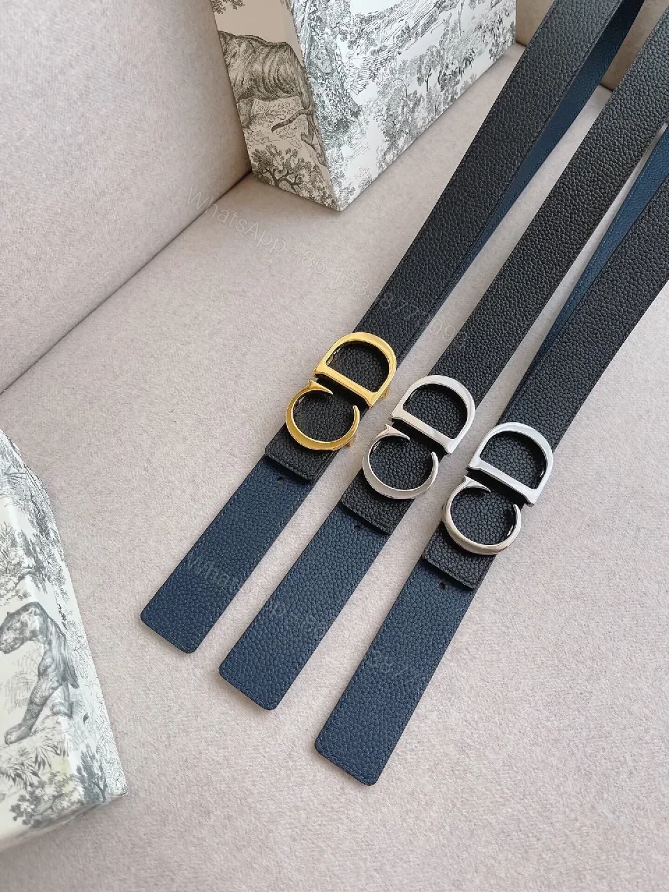 View 5 of Chic Black Leather Belt with Signature Buckle - Minimalist Luxury Belt