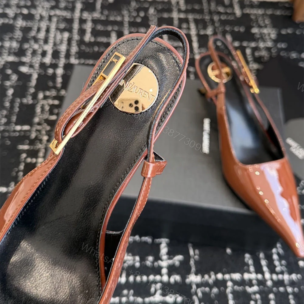 View 7 of YSL LEE slingback pumps in patent leather