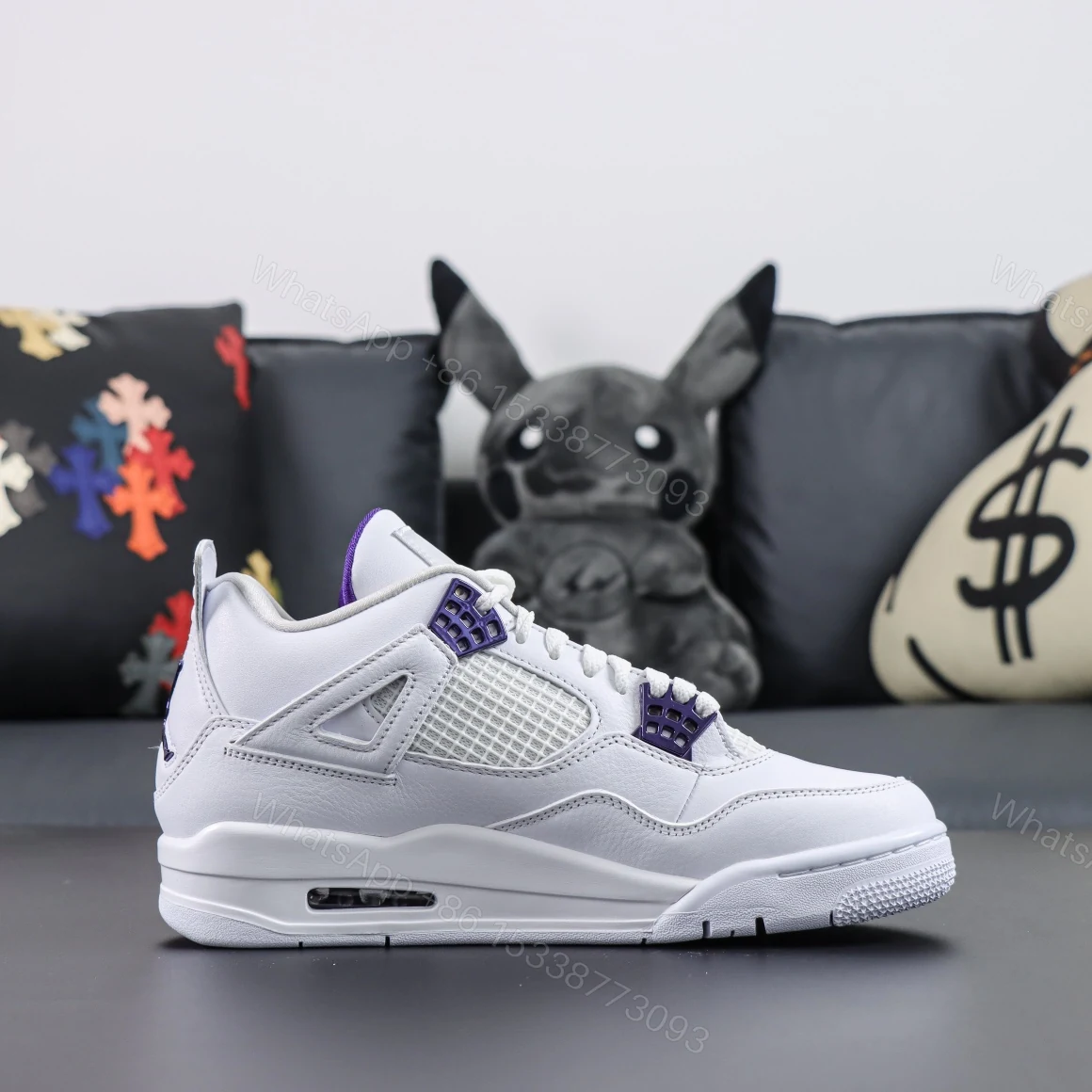 View 2 of Air Jordan 4 Retro Metallic Purple Reps