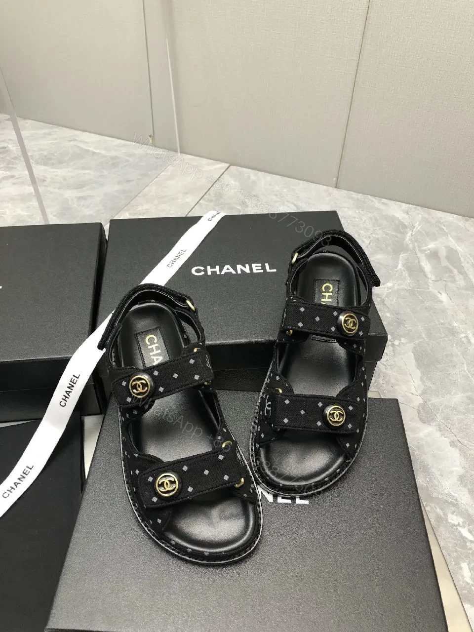 Polished Sandals with Gold Hardware - Open-Toe Comfort — view 1